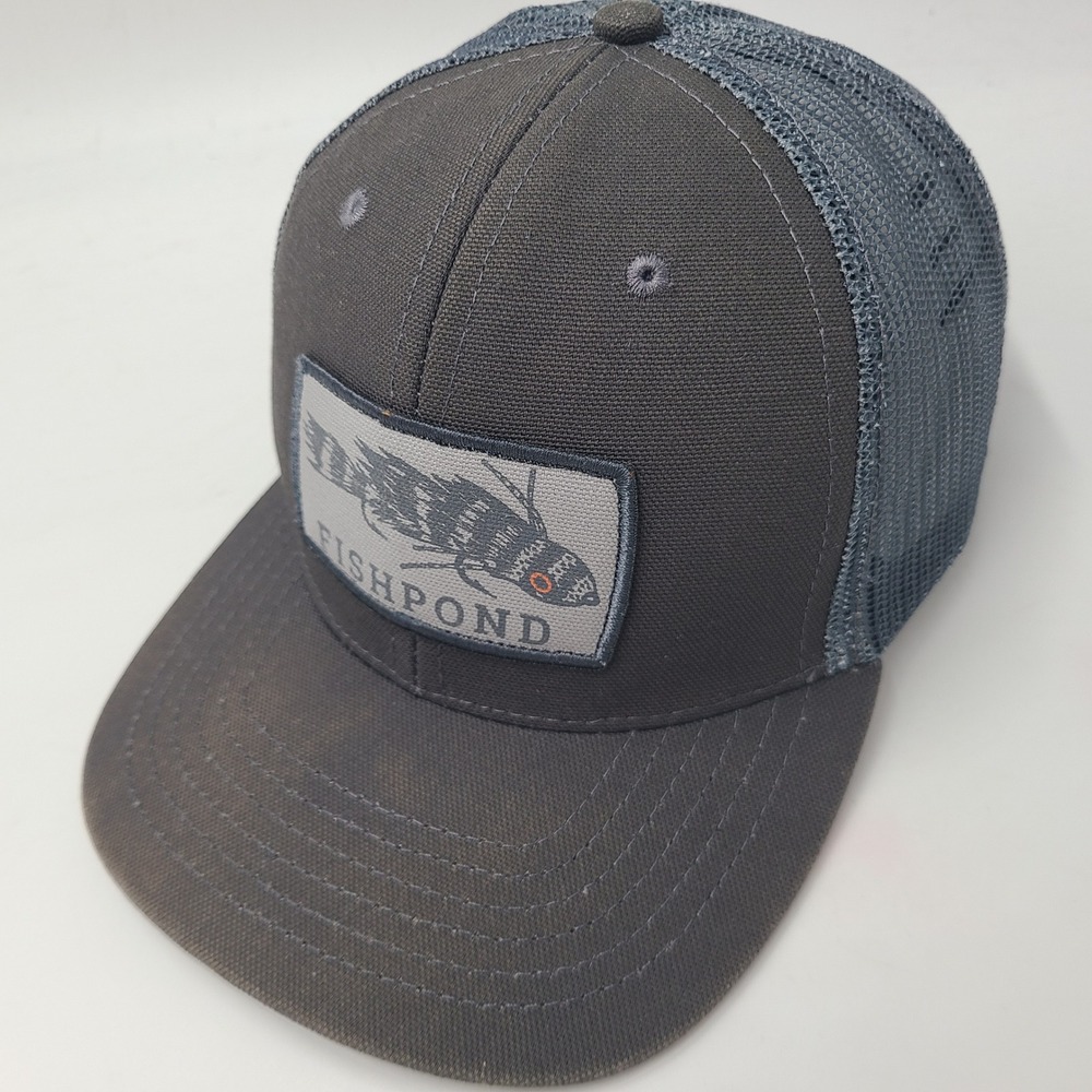 Fishpond Hat Snapback Trucker Mesh Gray Fly Fishing Patch Outdoors Casual Men